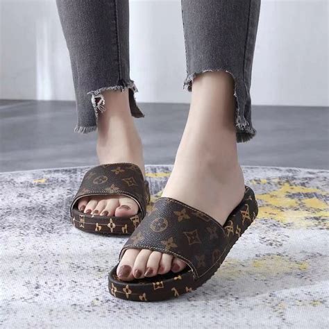 louis vuitton slippers women|louis vuitton open toe slippers.